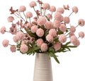 Mixed 10 Pcs Artificial Pompon Mum Set-8 Chrysanthemum & 2 Rose Red Daisy, Pink Silk Faux Flower for Vase Fall Floral Arrangements Wedding Centerpiece DIY Home Indoor Outdoor Decor (No Vase)