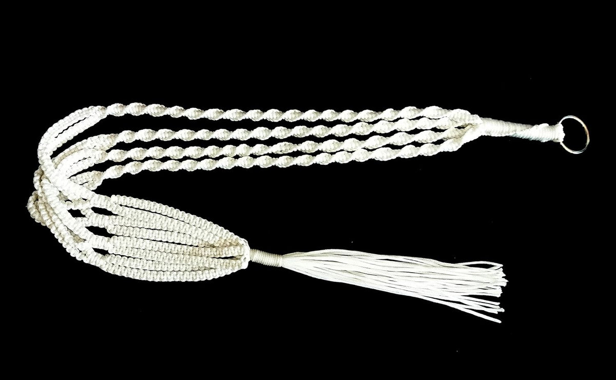 4 Legs Polypropylene Fiber Rope Macrame Plant Hanger Hanging Planter Holders Black& White Color, 48-inches for 10-12" Pot (White)