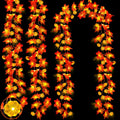 Timer&3 Pack Thanksgiving Decor Fall Garland with Pumpkin Lights 60LED