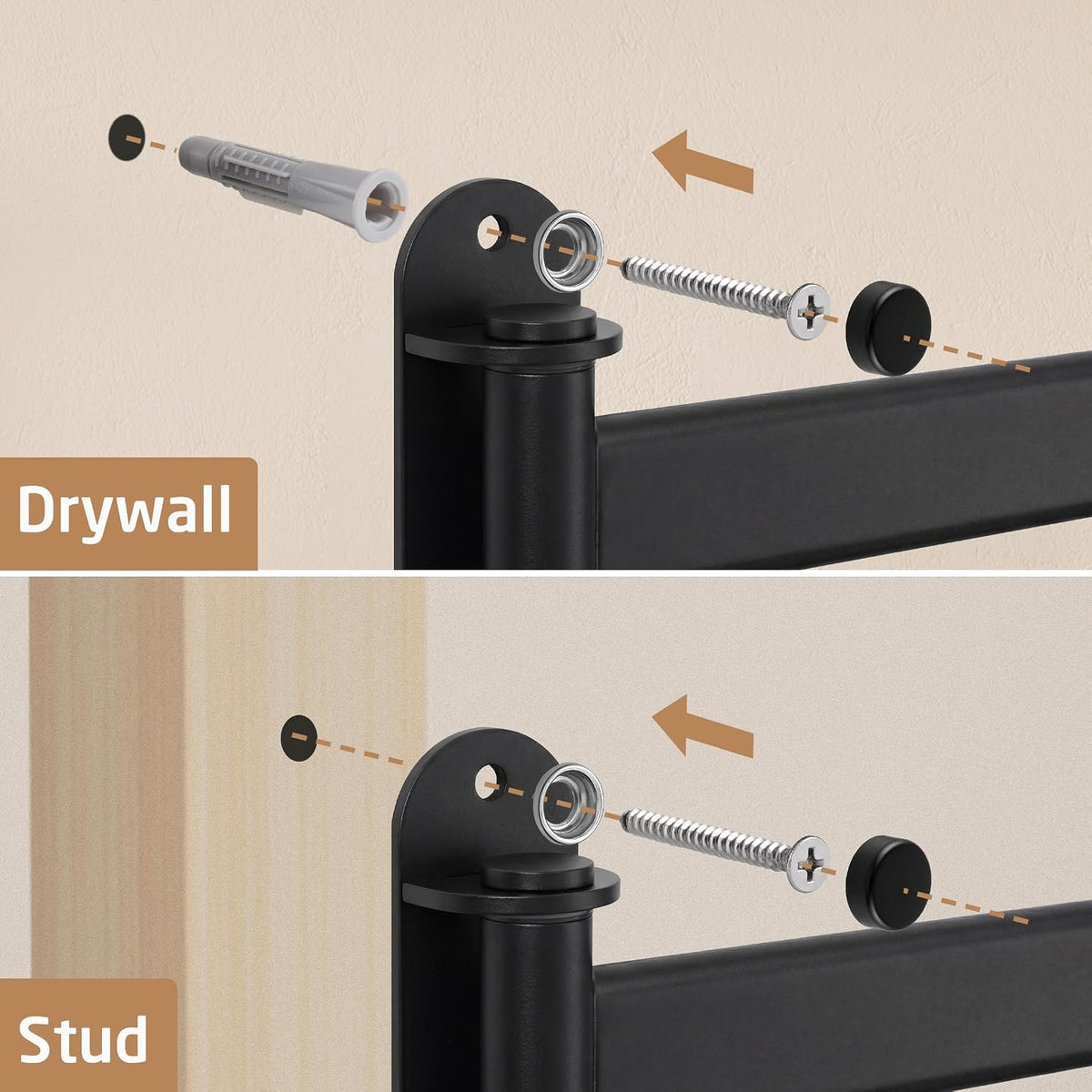 KES Swivel Towel Rack 4-Arm, 19.5" Extra Long Swivel Out Towel Bar