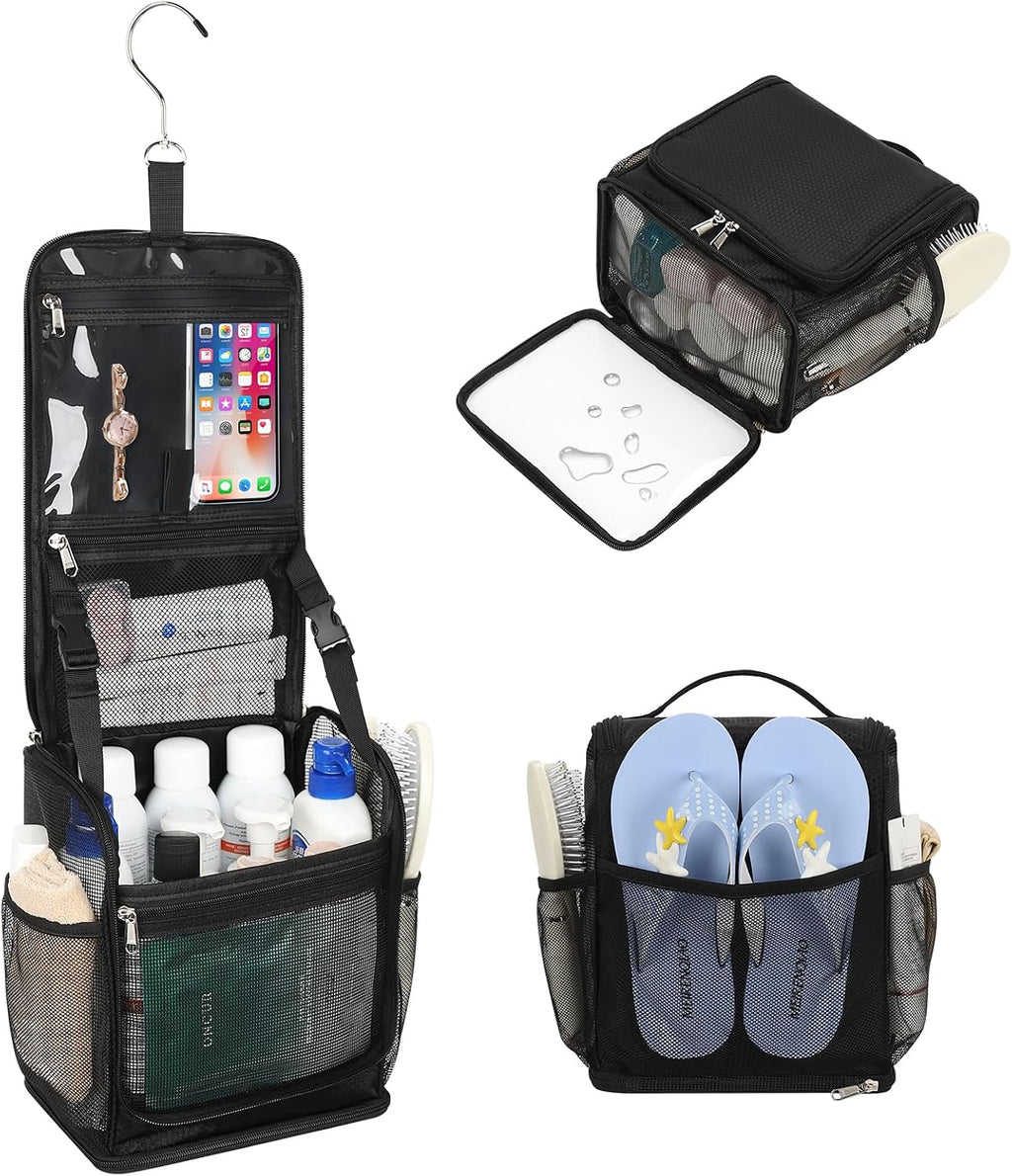 Mesh Shower Caddy Portable, Toiletry Bags for Travel, Black