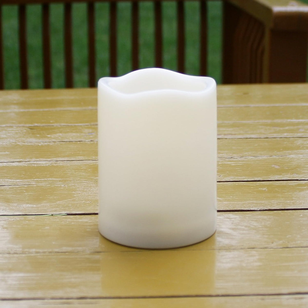 Waterproof Outdoor Flameless Pillar Candle with Timer, 1 Pack, 3” x 4”
