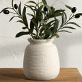 Ceramic Flower Vase, Small Rustic Farmhouse Vases Home Decor, Short Pottery Decorative Pampas Vase for Table Living Room Entryway Mantel Bookshelf Bedroom Bathroom Kitchen - 6" W