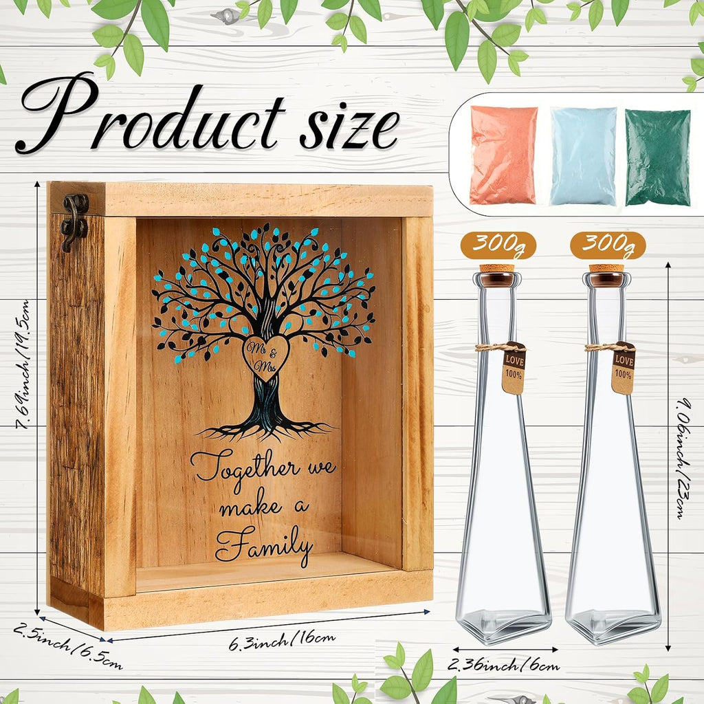 Blosssound Unity Sand for Wedding Ceremony Set, Blue Pink, Love Tree
