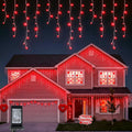 300 LED Red Icicle Lights,33FT Christmas Lights Outdoor