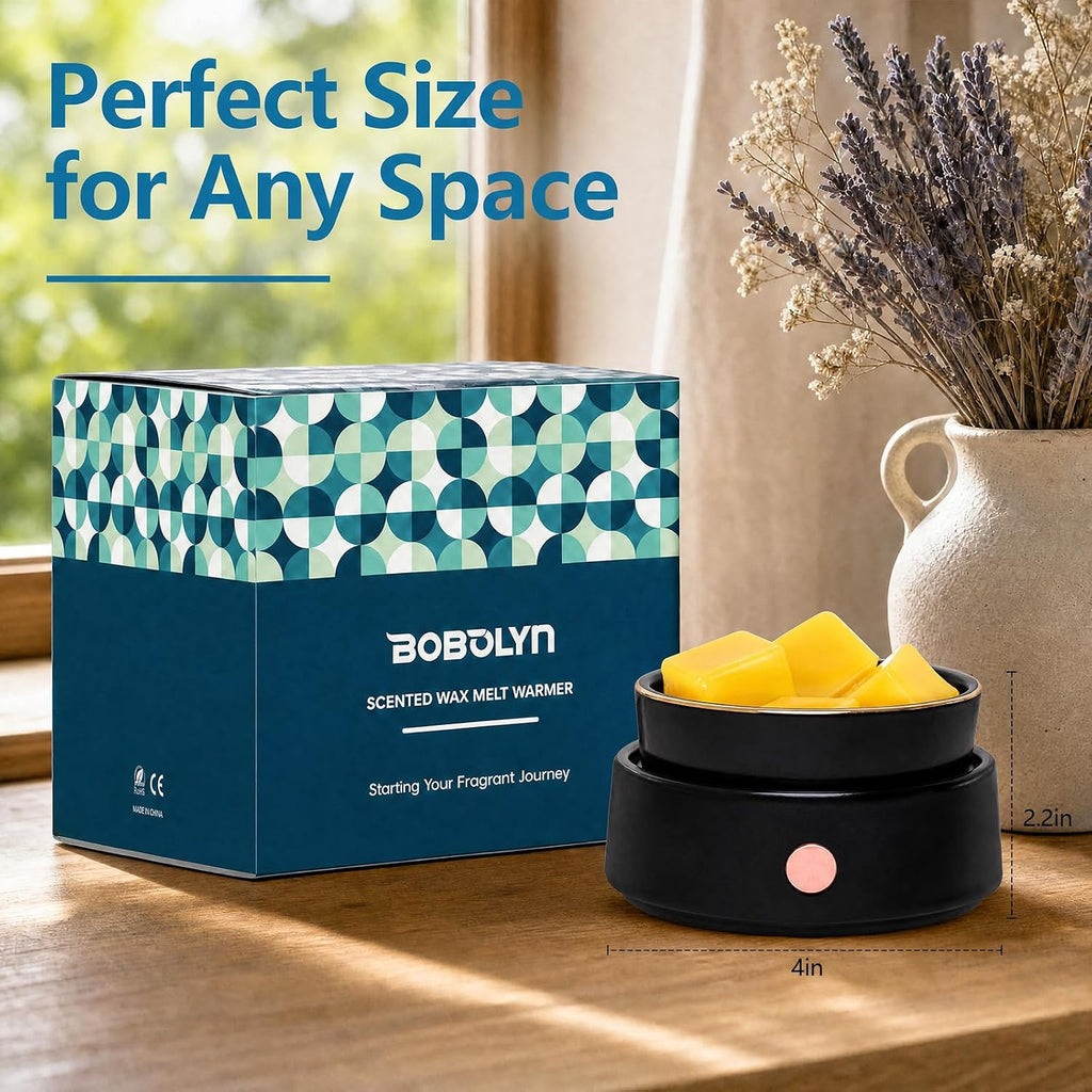 Electric Candle Warmer Ceramic Wax Melt Warmer Burner 3-in-1 Candle Warmer Plate for Scented Wax Jars Home Decor Fragrance Melter Birthday Gifts for Women Mom