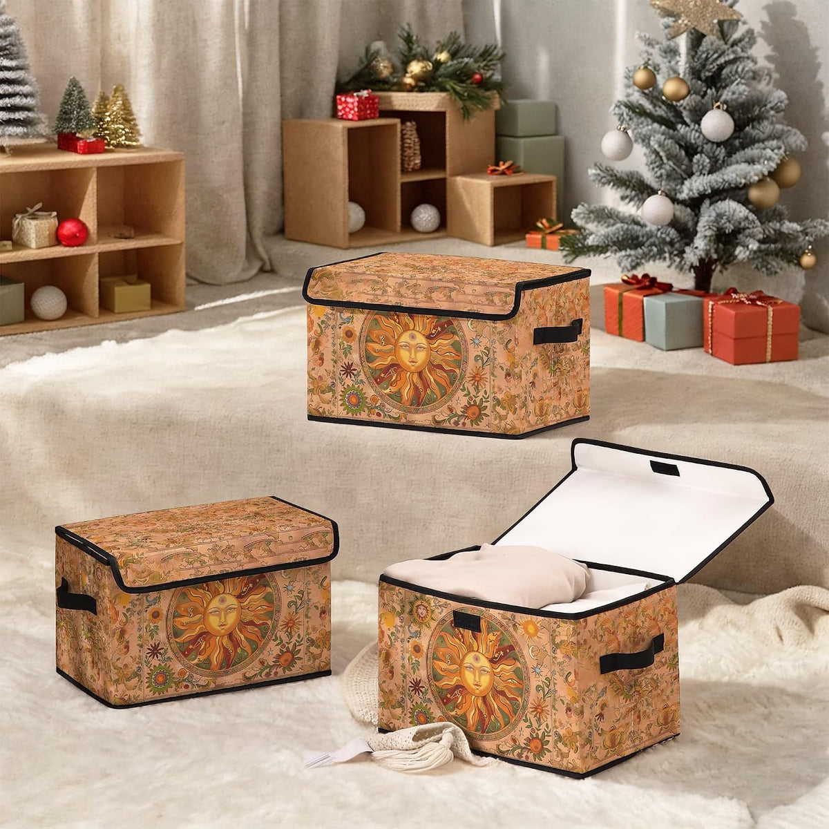Stackable Clothes Storage Bins with Lids 3 Pack