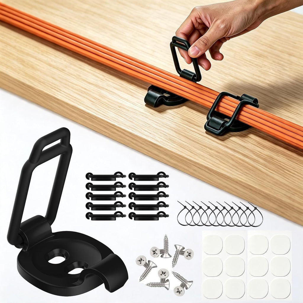 Upgraded 10 Pack Two-Setting Adjustable Adhesive Cable Clip,Cord Organizers