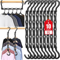 10 Pack Hangers Space Saving Magic Plastic Hanger Organizer Black