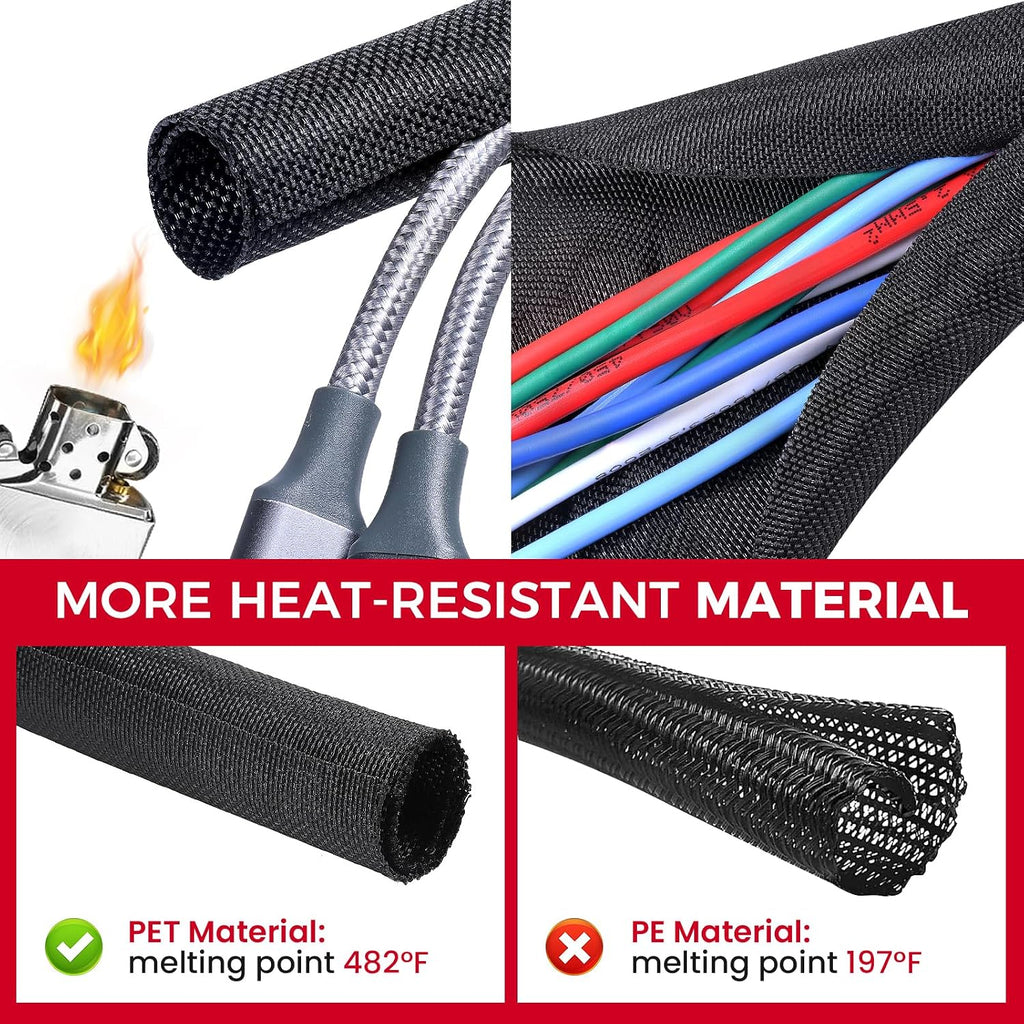 Automotive Mesh Woven Wire Sheathing Split Wire Loom 3/8"-28ft