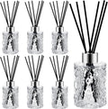 Norme 6 Pack Empty Reed Diffuser Bottles with Caps Rattan Sticks, Silver