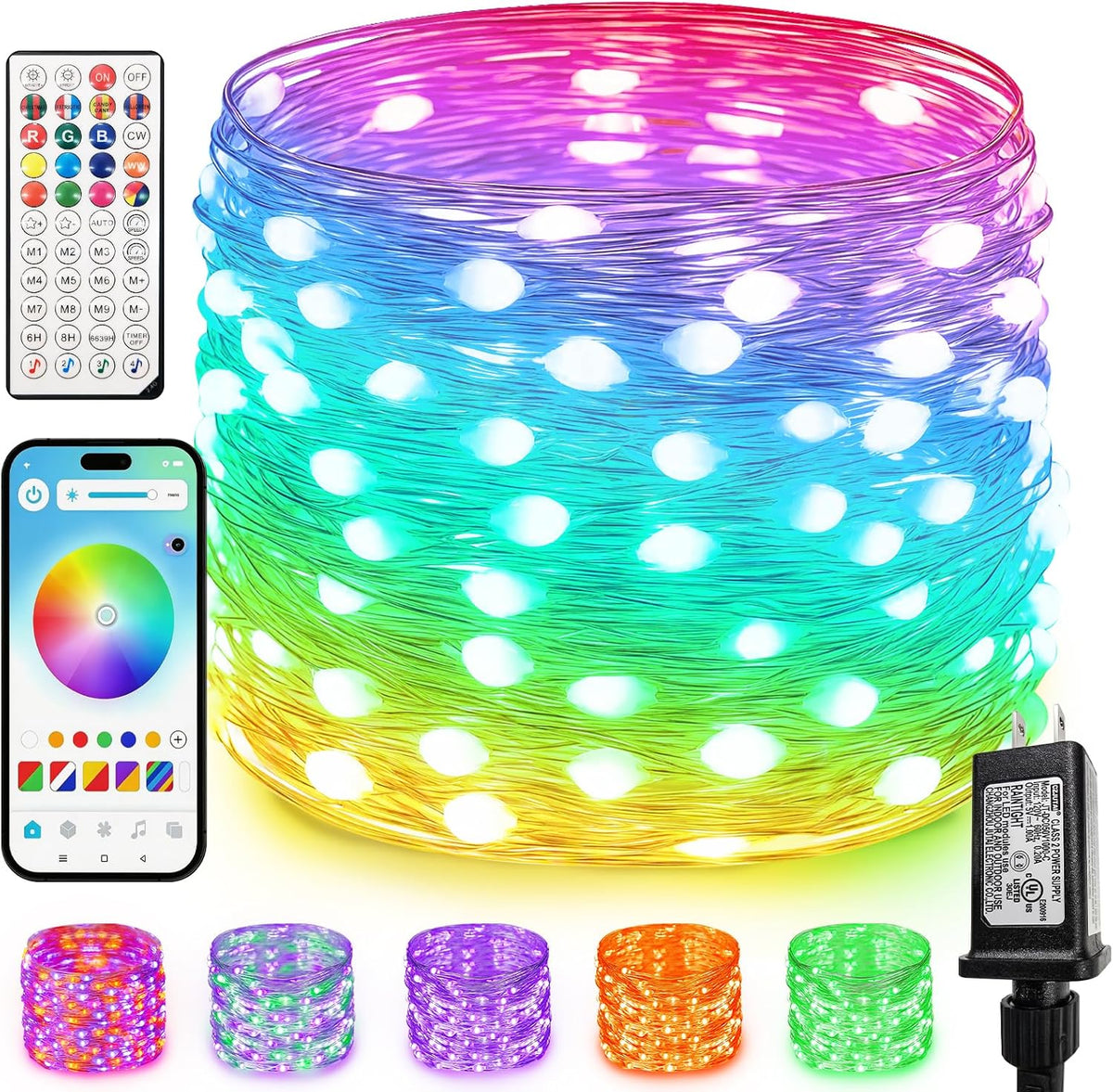 100 LED Smart Color Changing Halloween Fairy Lights App Control with Remote