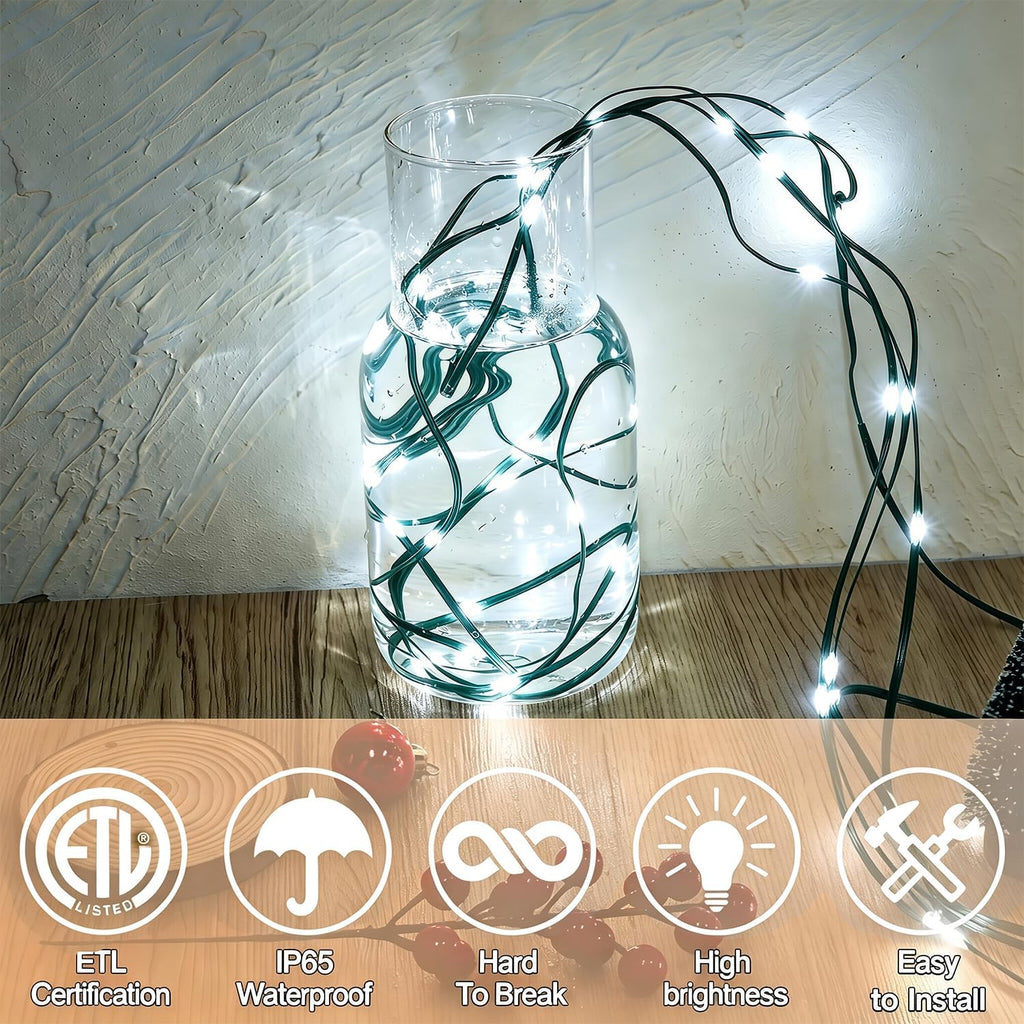 WATERGLIDE Extra Long 328 FT Christmas Lights, 1000 LED Cool White Lights