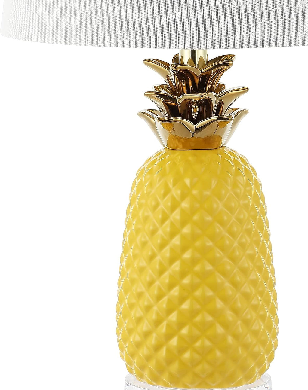 JONATHAN Y Pineapple Ceramic Table Lamp Bedside Nightstand 23", Yellow/Gold