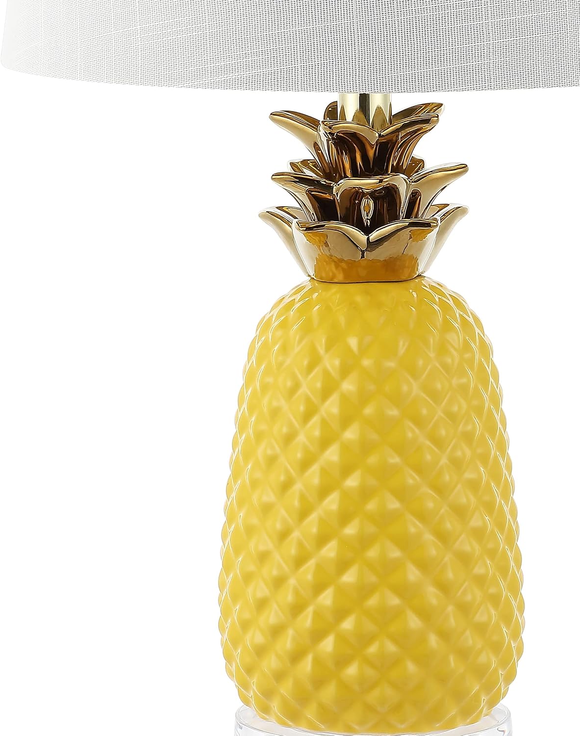 JONATHAN Y Pineapple Ceramic Table Lamp Bedside Nightstand 23", Yellow/Gold