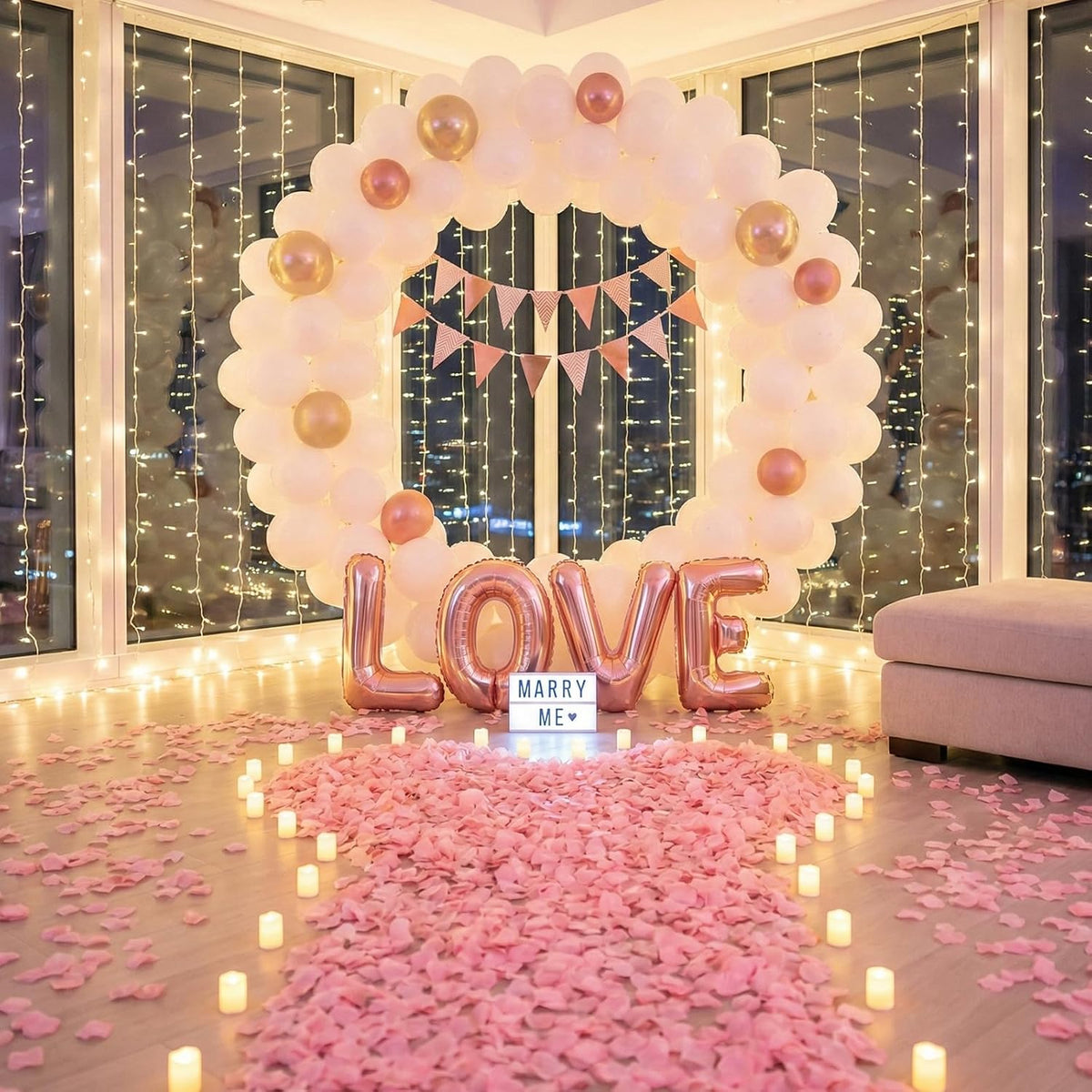 Anwyll 3000Pcs Pink Rose Petals - Artificial Faux Flowers Fake Rose Petals for Wedding Proposal Engagement Romantic Night Anniversary Valentine's Galentine's Day Decoration Home Room Party Decor