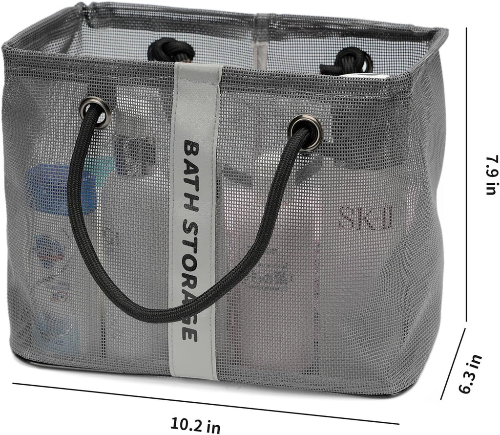 TOPASION Bath Storage Shower Caddy Organizer for Bathroom, College Dorm, Camp, Gym (Small Grey)