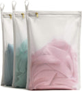 TENRAI Delicates Laundry Bags, Bra Fine Mesh Wash Bag for Underwear, Lingerie, Bra, Pantyhose, Socks, Use YKK Zipper, Have Hanger Loops, Small Openings (White, 3 Small, CQS)