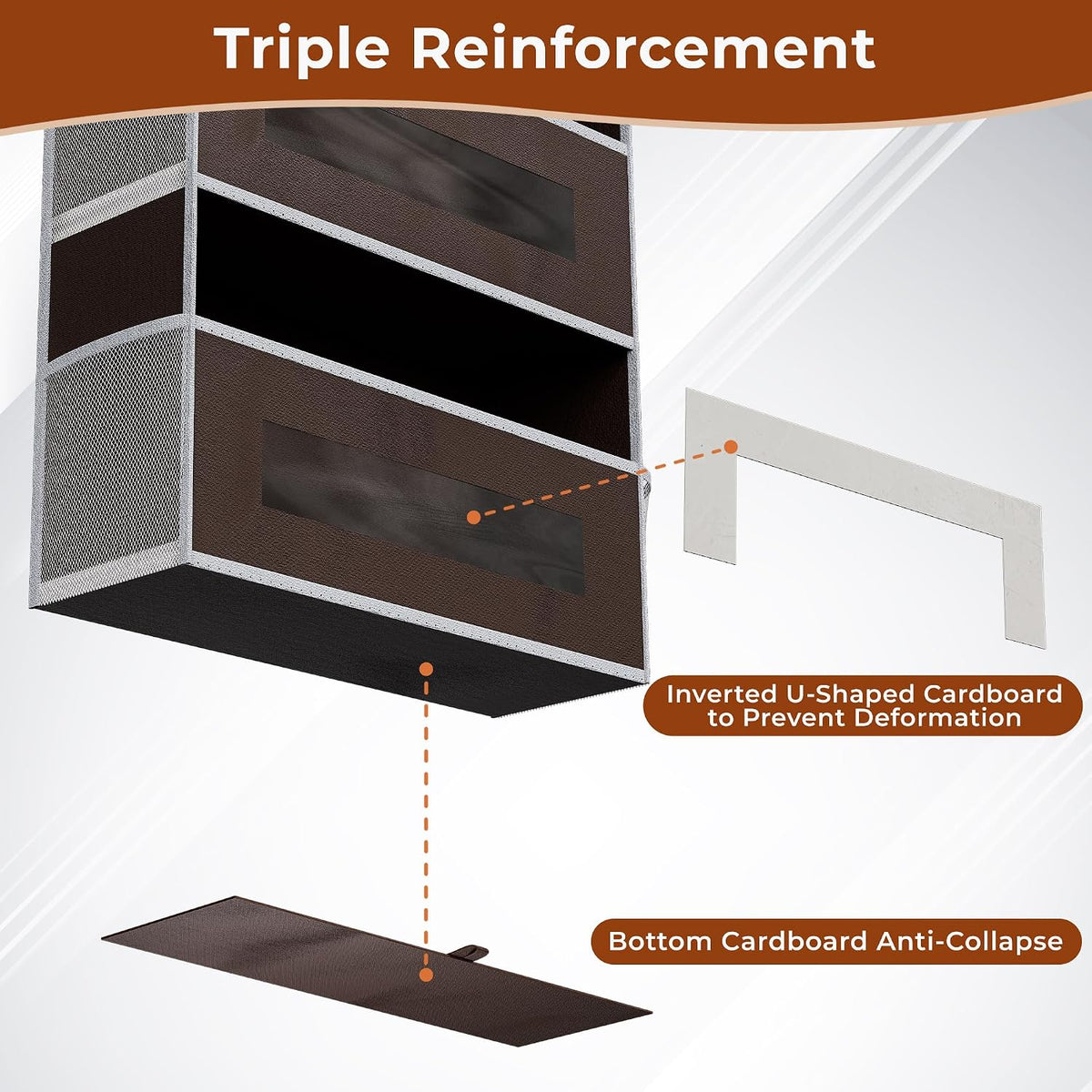 2 Pack 5 Tier Over the Door Organizer for Bathroom, Bedroom, Pantry, Brown
