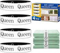 Queen Size Sheet Organizer Bands, 4 pcs Elastic Label Straps for Linen Storage, Closet Organization for Queen Size Bedding Sets