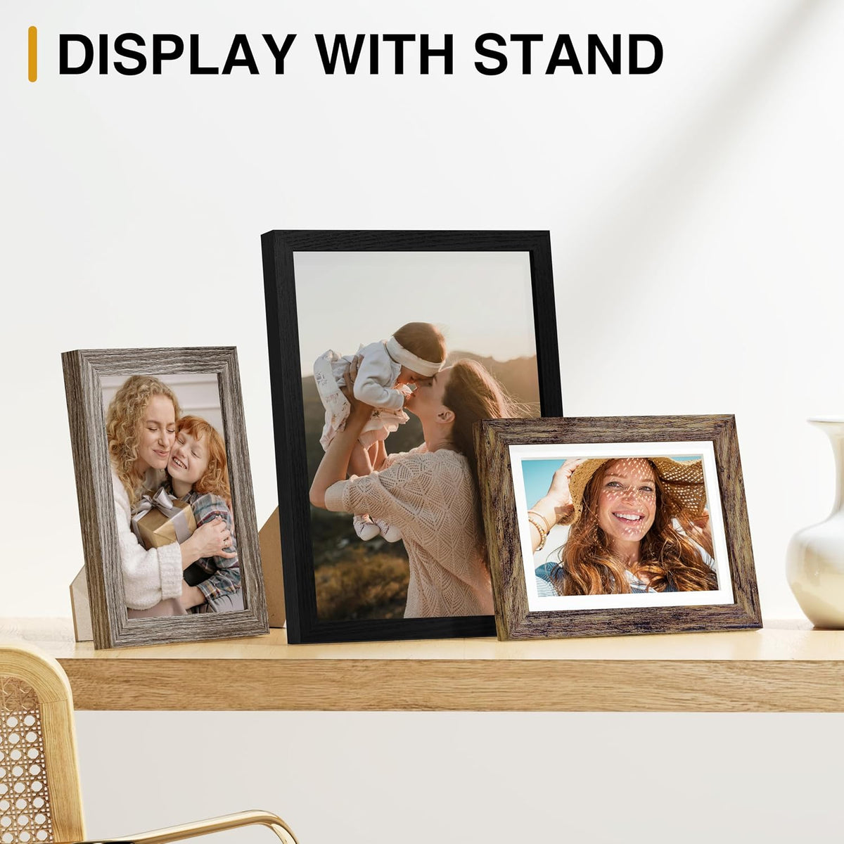 Vittanly 15 Pack Gallery Wall Frame Set, Black, Brown, Dark Grey