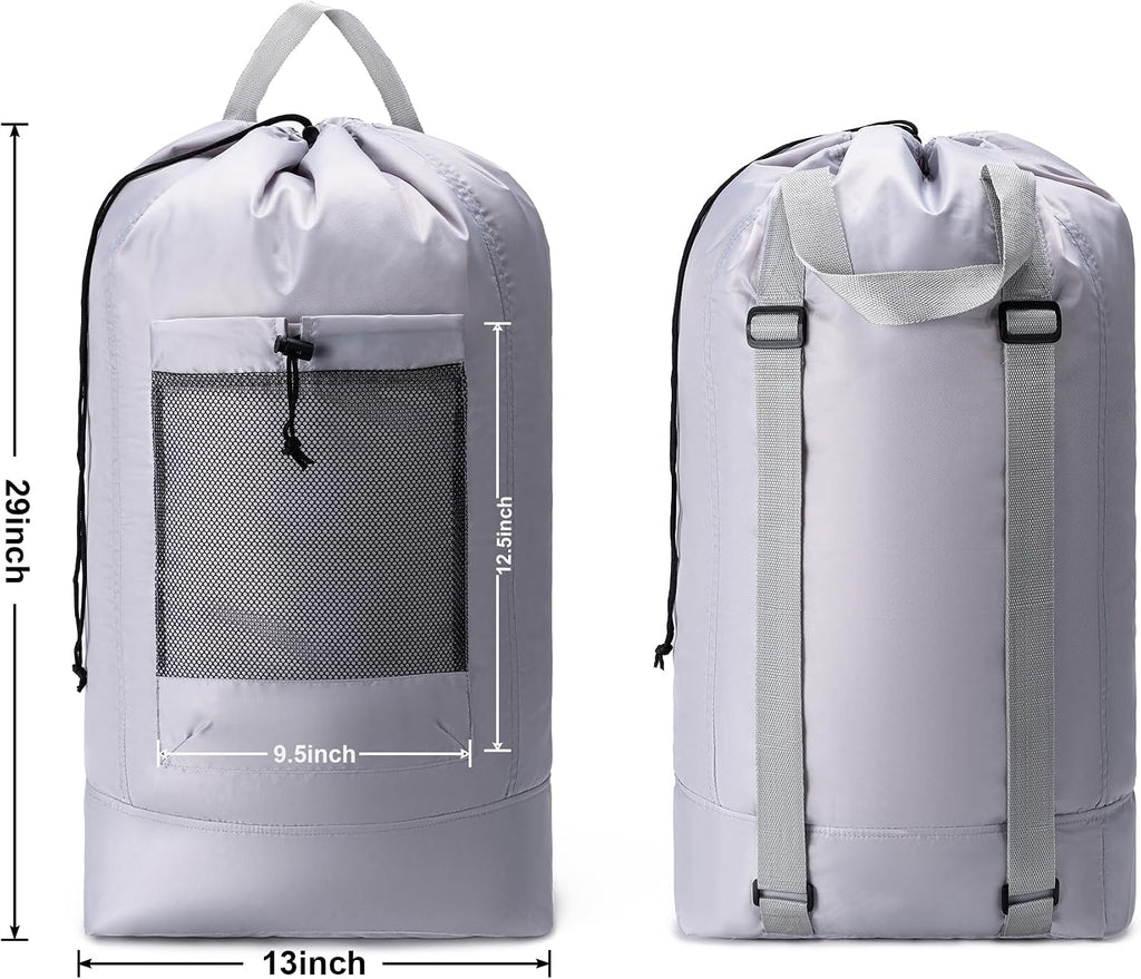 Backpack Laundry Bag,Large Travel Laundry Bags (Grey)