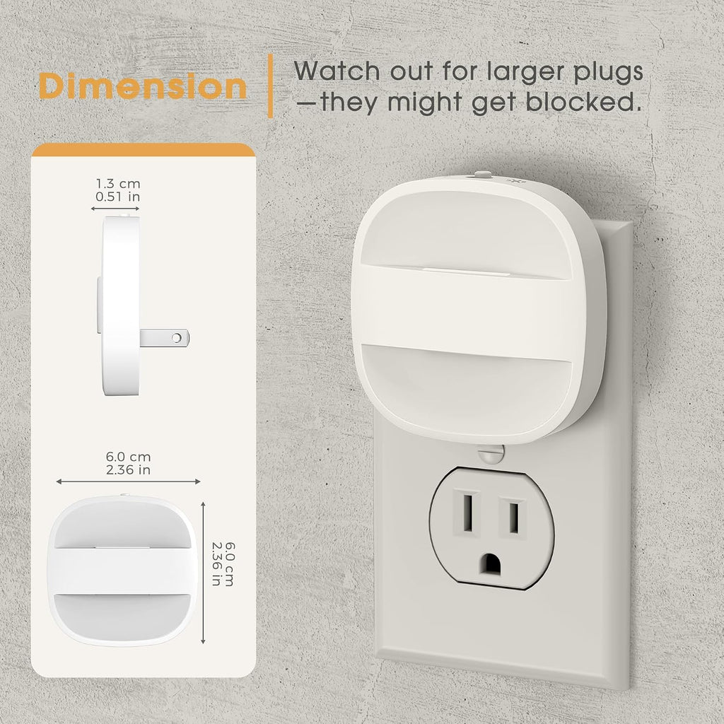 Briignite LED Night Lights Plug Into Wall, 2 Packs Plug in Night Light