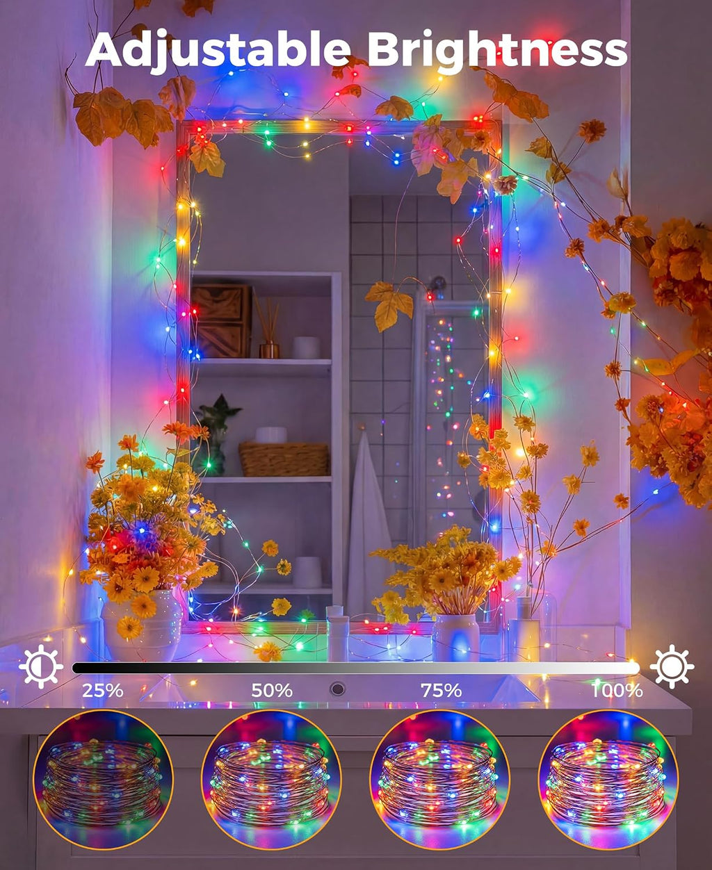 Plug-in Fairy Lights, 66 Ft 200 LED String Light with Remote, 8 Modes, Timer and Dimming Twinkle Lights for Indoor, Bedroom, Party, Decoration, Holiday, Multi-Colored
