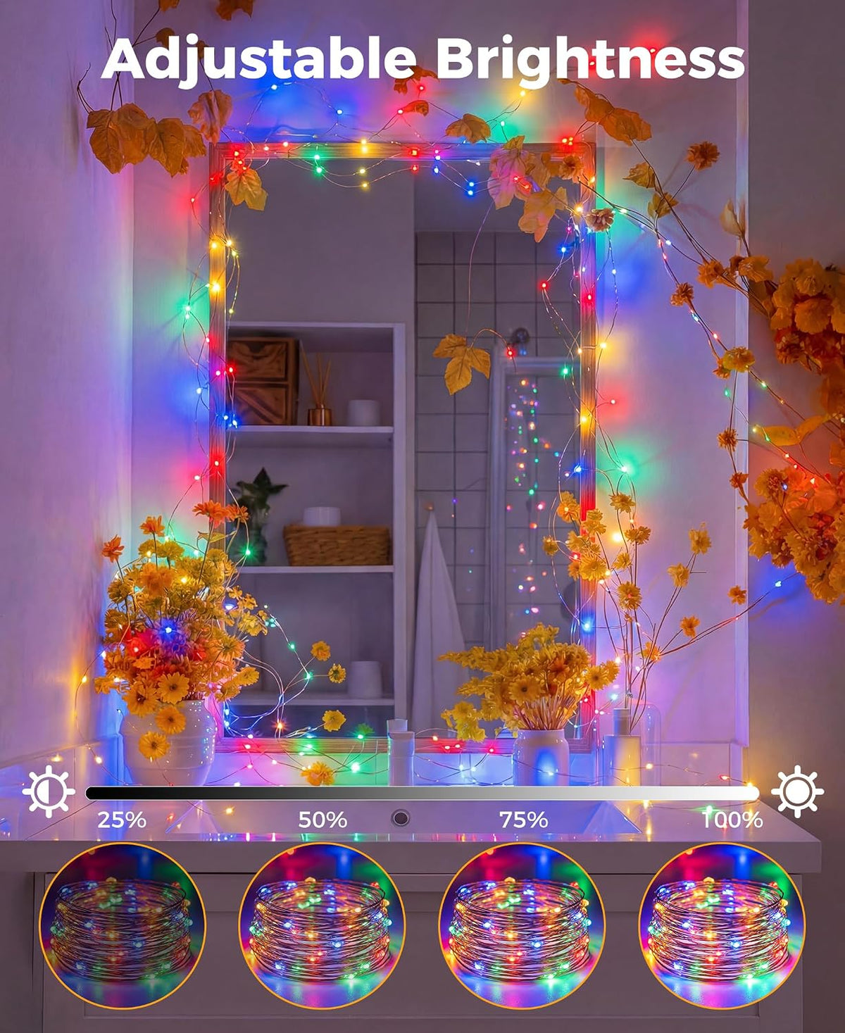 Plug-in Fairy Lights, 66 Ft 200 LED String Light with Remote, 8 Modes, Timer and Dimming Twinkle Lights for Indoor, Bedroom, Party, Decoration, Holiday, Multi-Colored