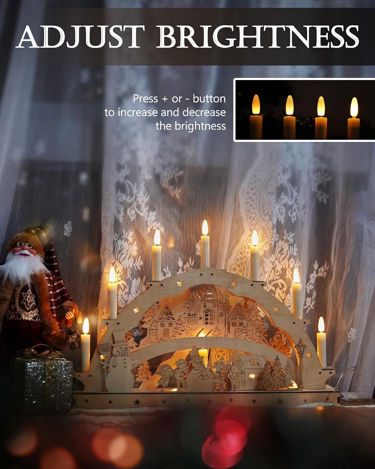 FPOO 20 PCS Christmas Tree Candles Lights Flickering,Clip on Candle Battery Operated Taper Candle Stick with Timer,mini Flameless Candles for Wreath Candelabra Waterproof Outdoor
