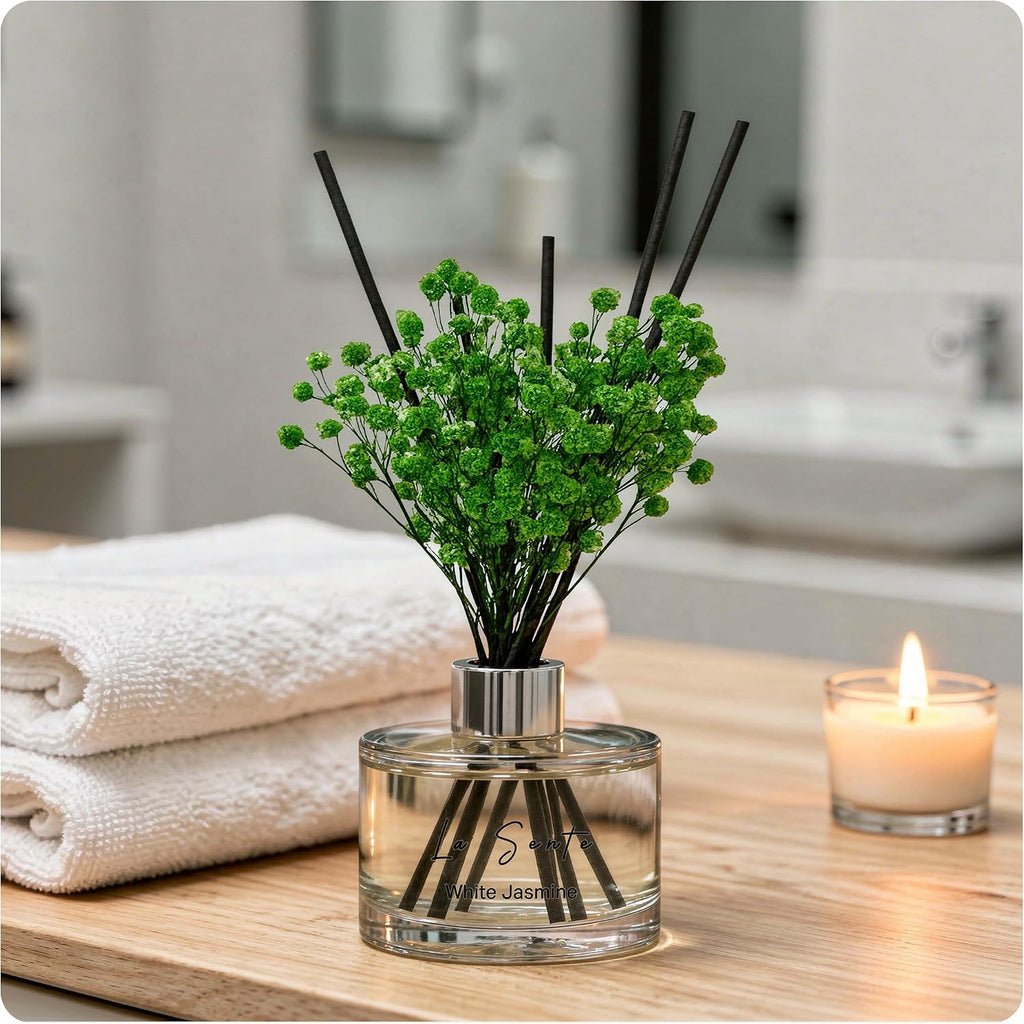 Reed Diffuser Set, White Jasmine 6.7 fl oz/ 200 ml, for Home