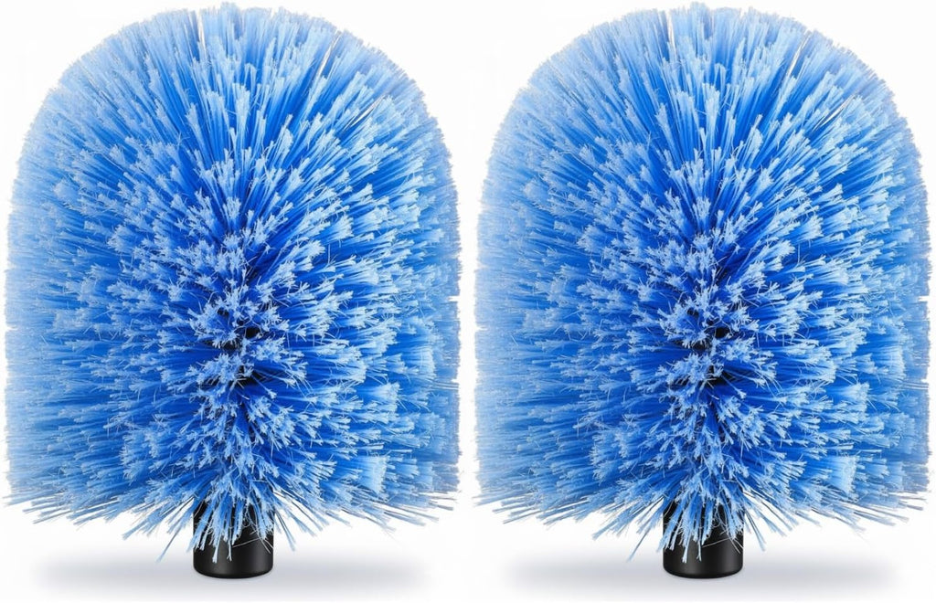 2 Pack Screw on Webster Cobweb Duster Head for Pole,Spider Web Remover Brush, Cobweb Duster Head Attachment,Fits Standard 3/4 inch Threaded Poles(Big, Blue)
