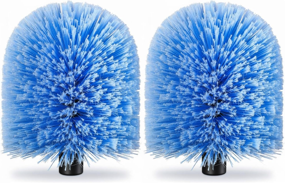 2 Pack Screw on Webster Cobweb Duster Head for Pole,Spider Web Remover Brush, Cobweb Duster Head Attachment,Fits Standard 3/4 inch Threaded Poles(Big, Blue)