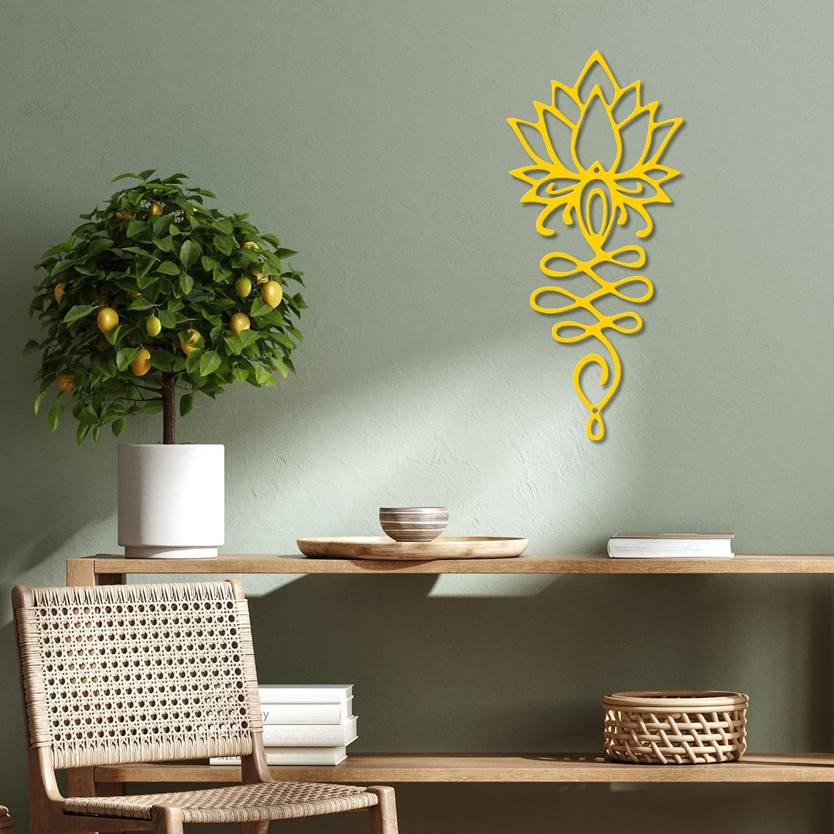 Xedatric Lotus Flower Wall Decor Gold Metal Yoga Wall Art with Lotus