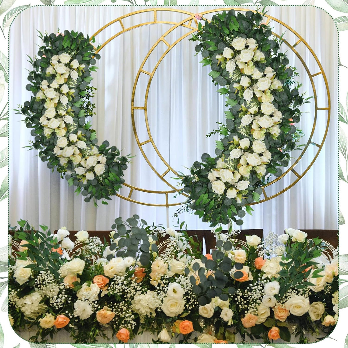 Giegxin 18 Pcs 22" Artificial Eucalyptus Greenery Stem Faux Italian Ruscus