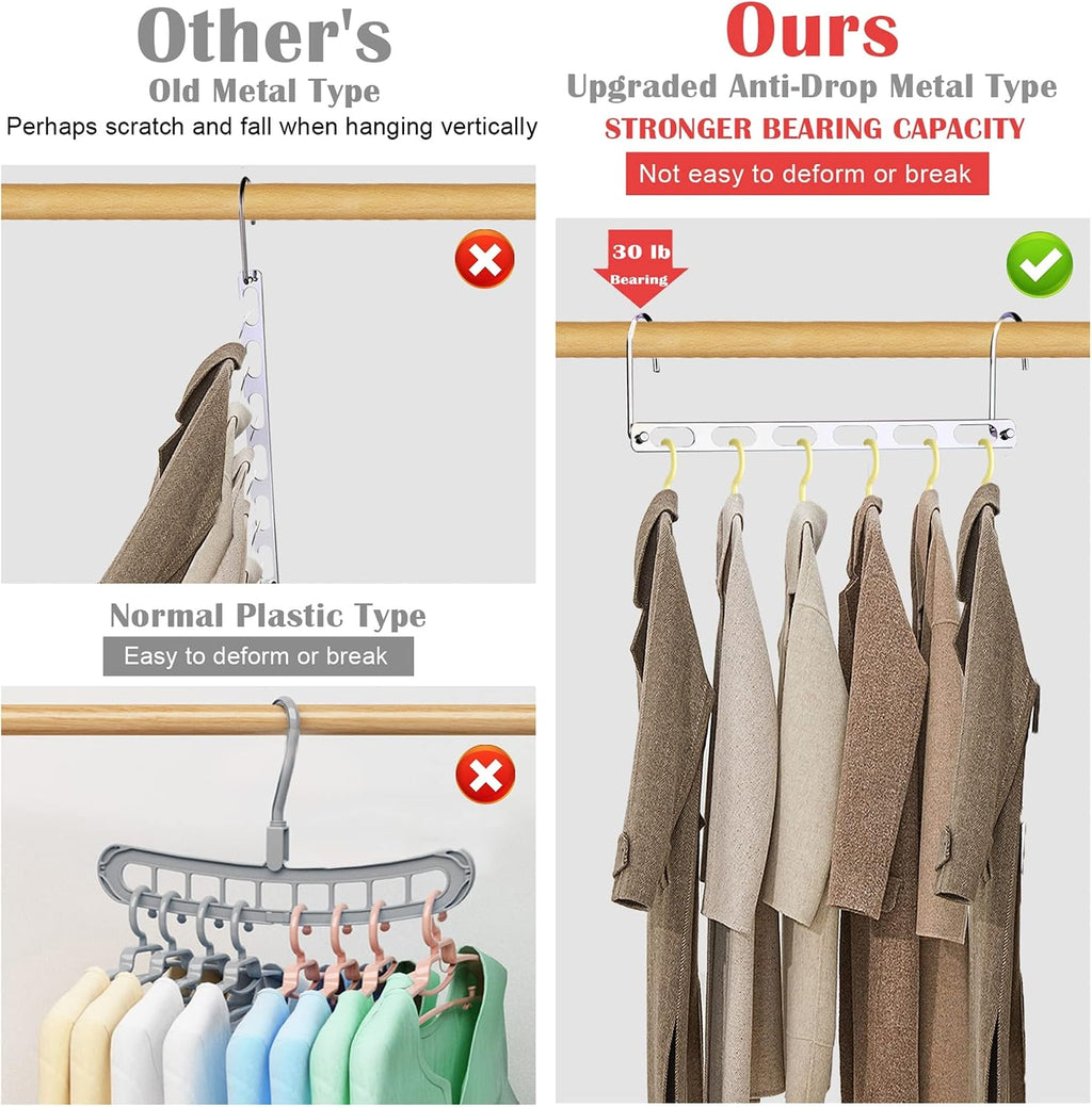 8 Packs Space Saving Hangers for Closet: Collapsible Closet Organizer