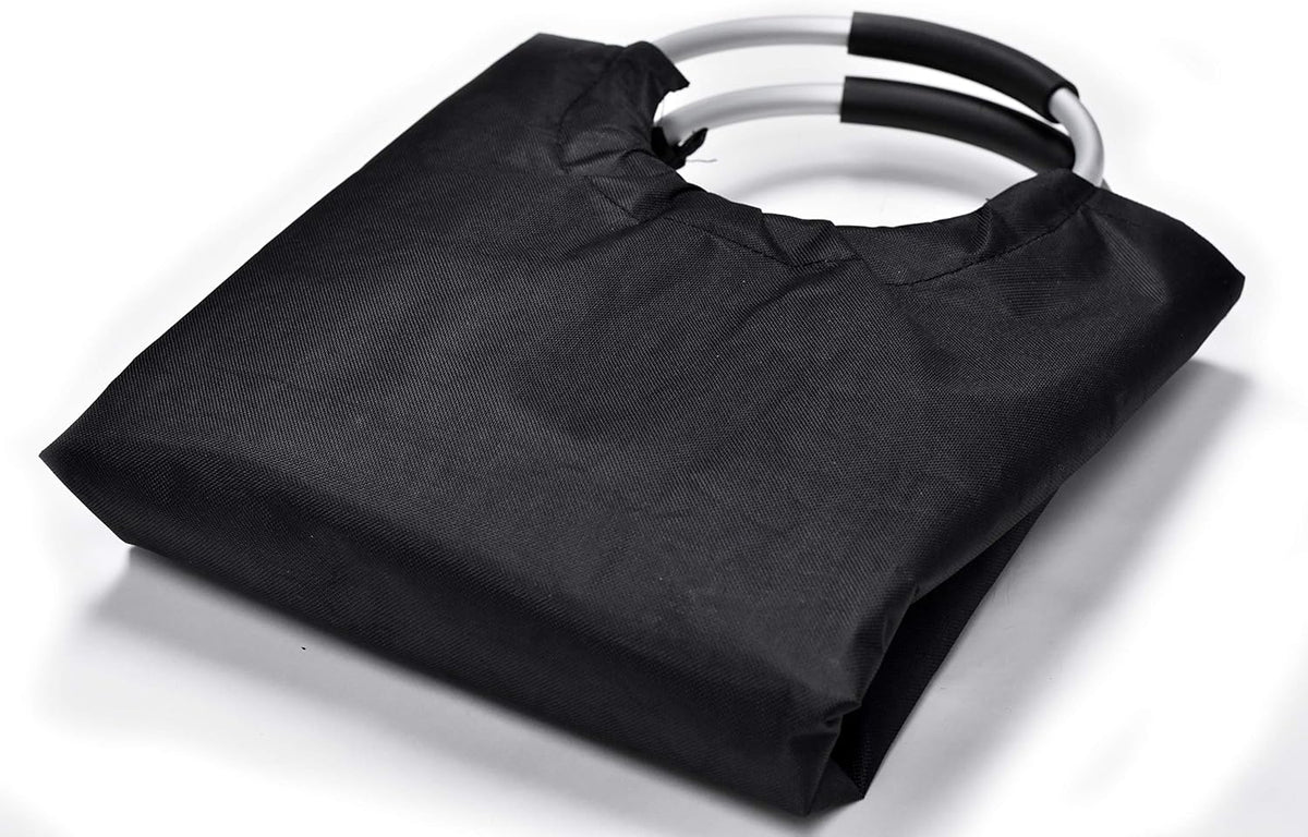 Handy Laundry Large Collapsible Laundry Basket Hamper – 60L Waterproof Oxford Fabric, Durable Foldable Clothes Hamper with Soft Grip Aluminum Handles for Dorm, Bedroom, Home, Black