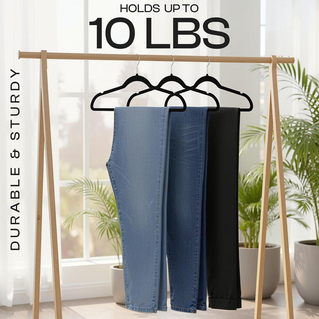 Utopia Home Velvet Hangers, Black, 30 Pack
