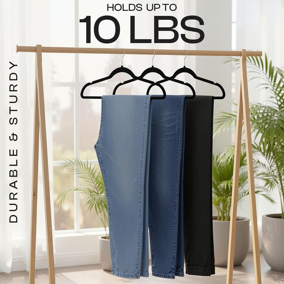 Utopia Home Velvet Hangers, Black, 30 Pack