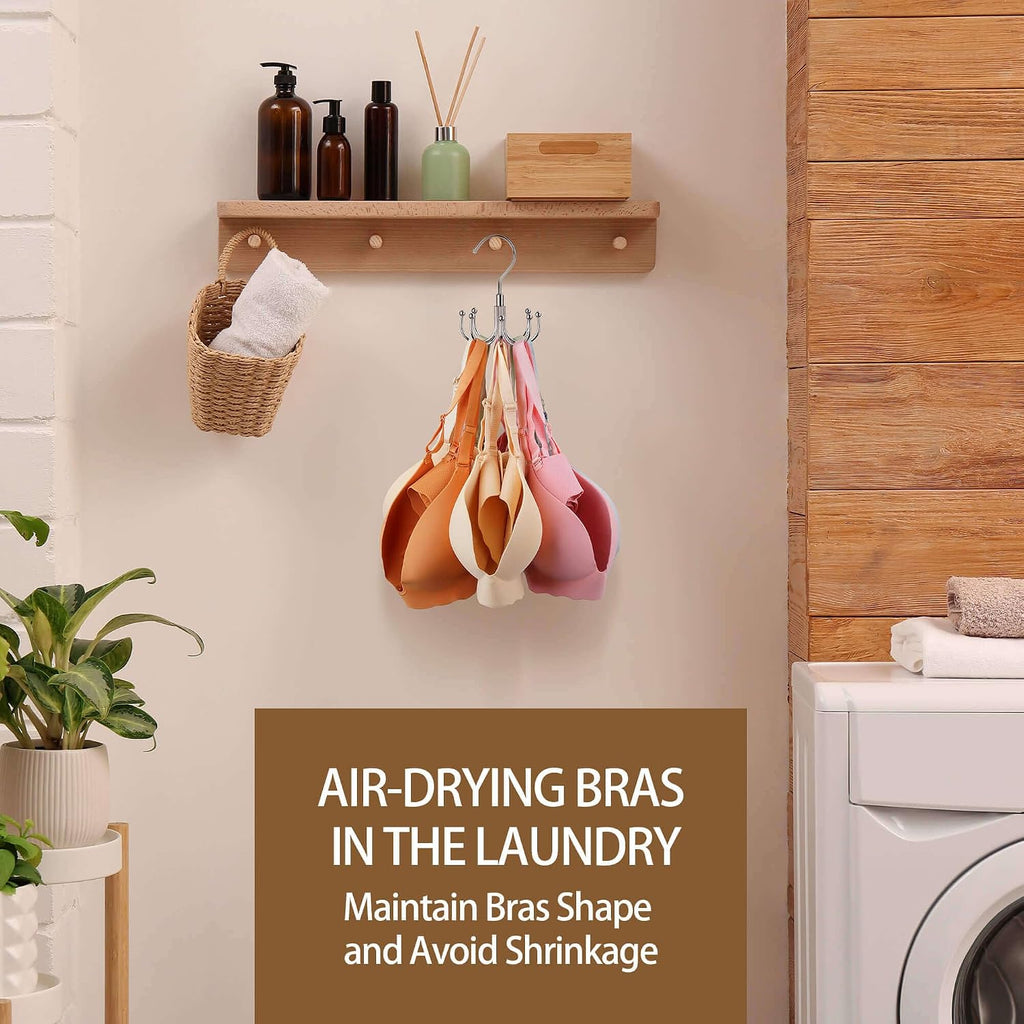ZEDODIER Tank Top Hanger, Rotating Bra Organizer for Closet, Holds 24 Bras