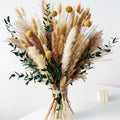 Boho Dried Flowers Bouquet – Olive Green Wall Decor, Pampas Grass Bouquet, Rustic Flower Arrangement, Moody Office & Bedroom Decor, DIY Home Vase Filler, Farmhouse Floral, Boho Wedding Bouquet