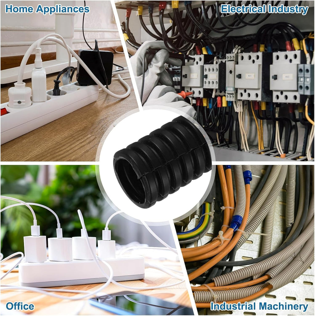 MECCANIXITY 1/2" 20ft Split Wire Loom Tubing w/Installation Tool Black