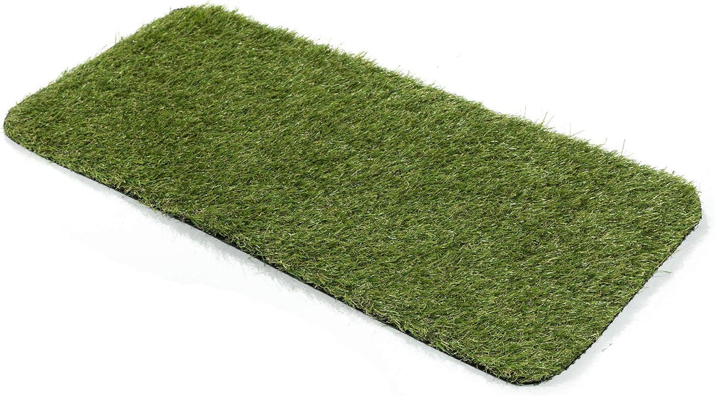 Ottomanson Artificial Grass Puppy Potty Training Pad with Tray, 15" x 30" Reusable Pee Pad for Small Pets and Dogs
