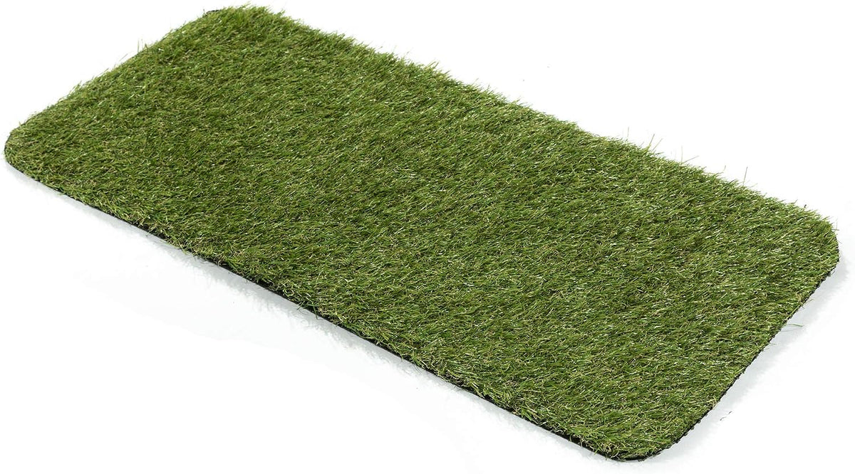 Ottomanson Artificial Grass Puppy Potty Training Pad with Tray, 15" x 30" Reusable Pee Pad for Small Pets and Dogs