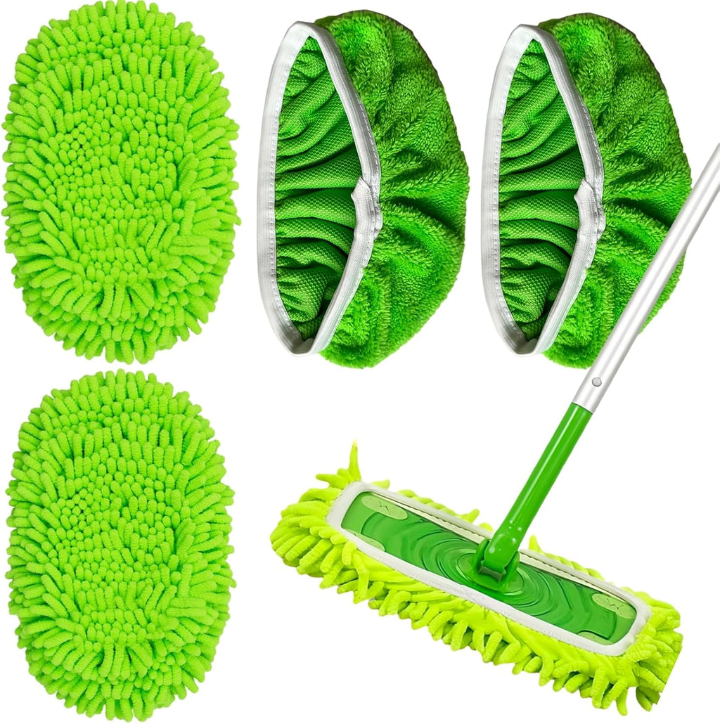 Reusable Chenille Mop Pads Compatible with Swiffer Sweeper,Mop Refills