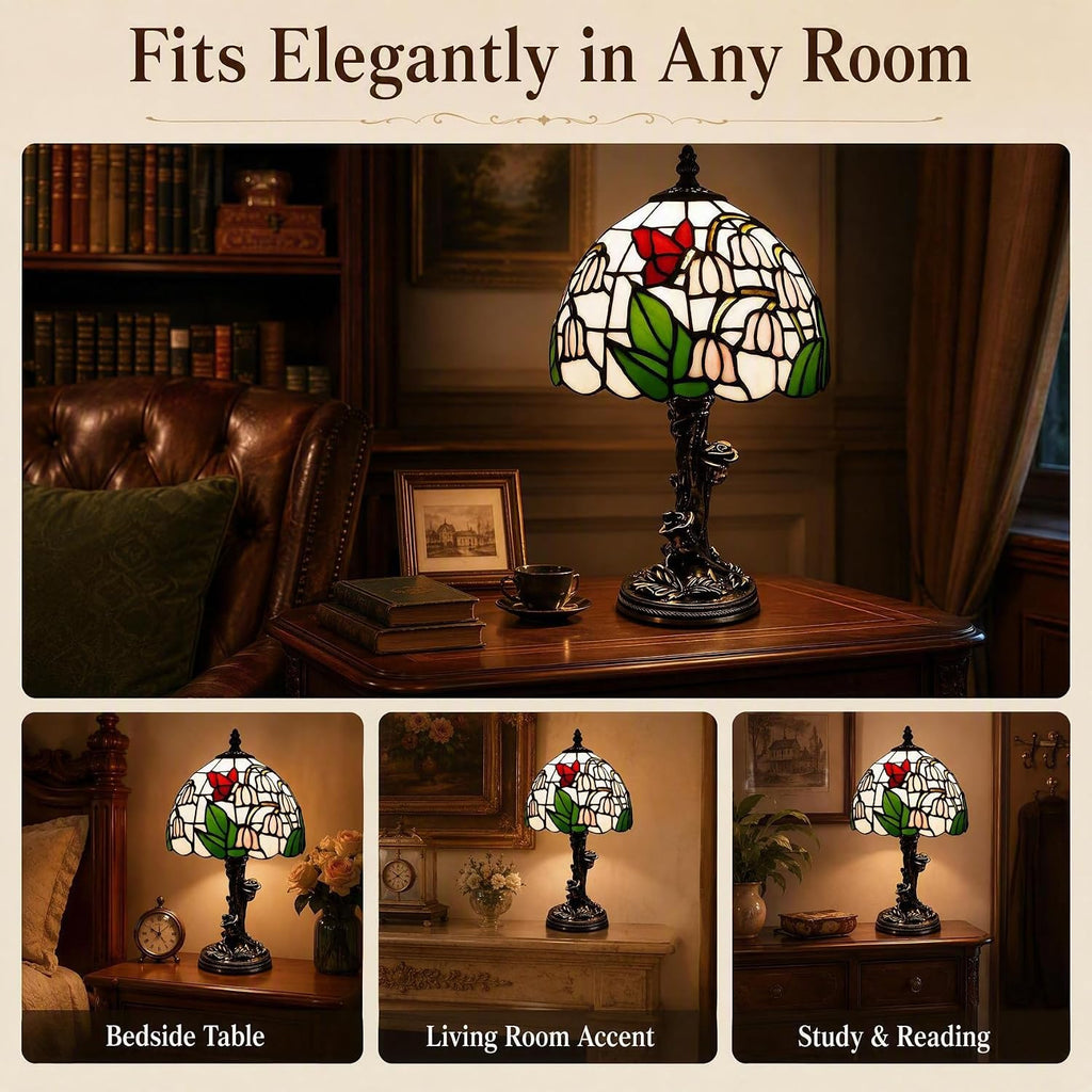 Tiffany Lamp,Vintage Lily of the Valley lamp,8" Stained Glass Lamp