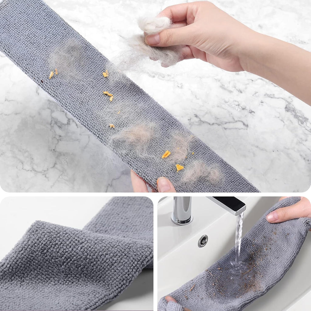 Retractable Gap Dust Cleaner, 3 Microfiber Cloths, 30-100 Inch Handle, Gray