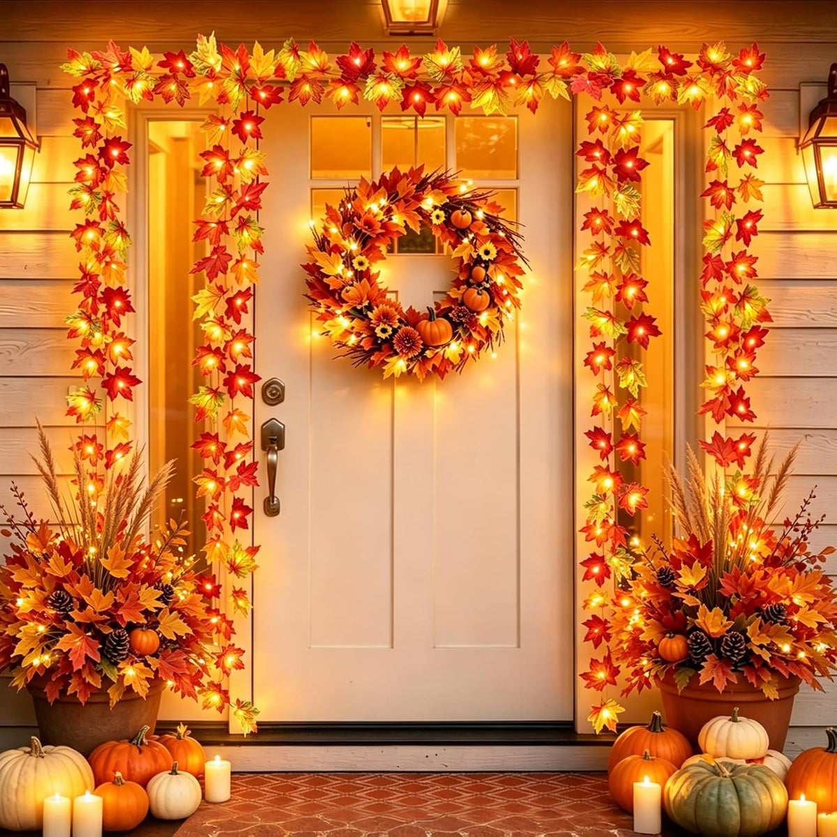 Runleo Fall Decor Maple Leaf Lights 10 ft 20 LED String Lights