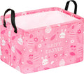 Easter Storage Basket Eggs Bunny Flower Gifts Cube Kids Waterproof Storage Bins Organizer,Foldable Closet Shelf Baskets with handles for Women,Nursery Hamper Toys Box,Room Decorations