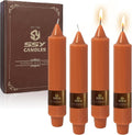 Pumpkin Orange Taper Candle Candle Sticks, 7 Inch Mini Pillar Candles Taper Candles, 4PCS Handmade Unscenteds Candlesticks for Festive Halloween Thanksgiving Day Fall Home Decor